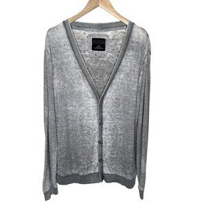 Forever 21 Men Gray Button-Up Lightweight Knit Cardigan XL